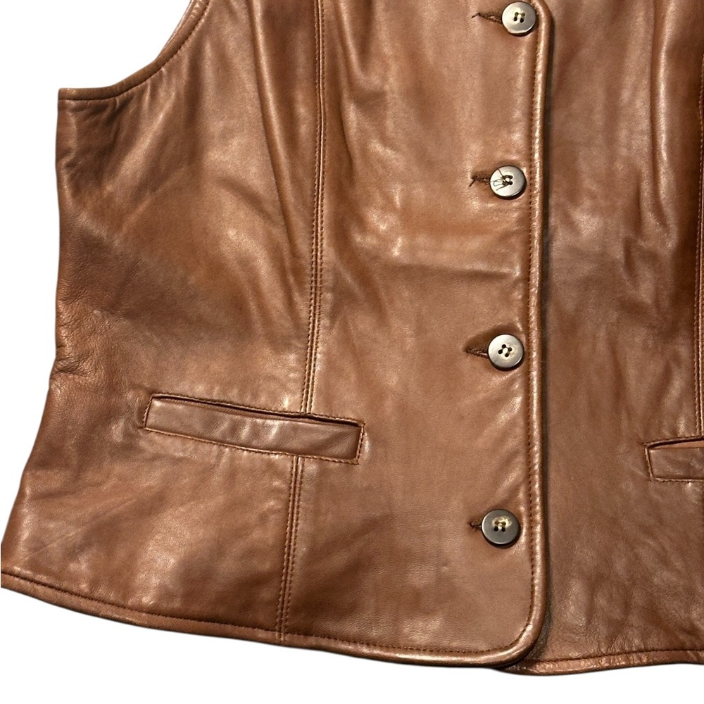 Liz Claiborne Classic Leather Tan Vest - Picture 4 of 5